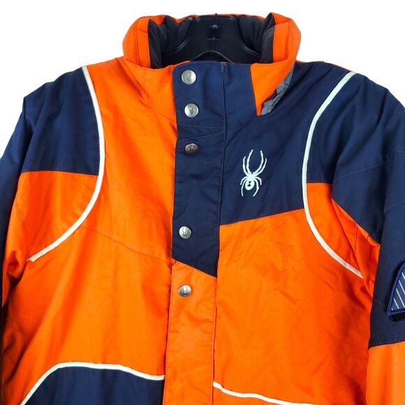 Vintage SPYDER Jacket KIDS 20/XXL Orange Hooded Winter Ski SnowBoarding Outdoor - Picture 2 of 14
